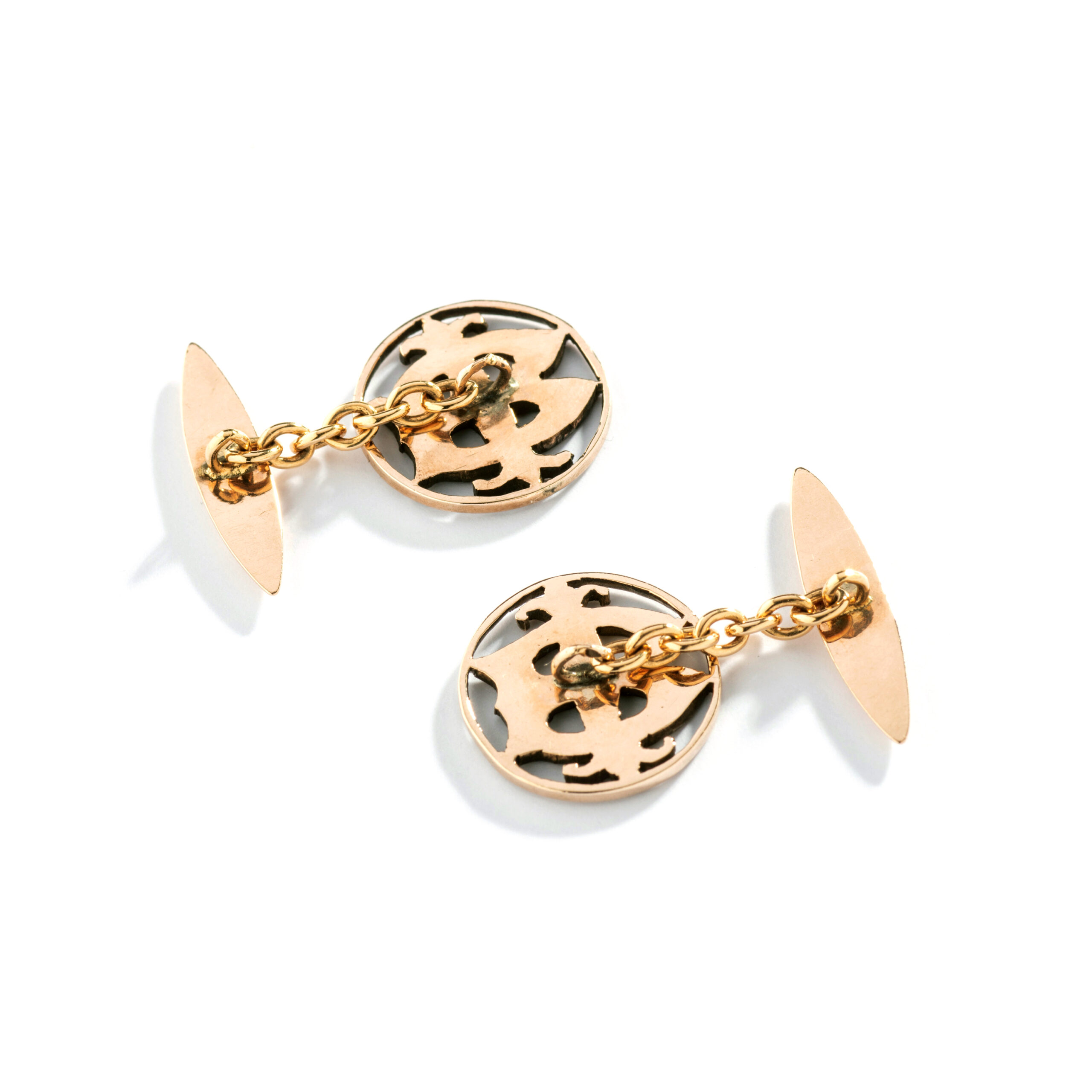 Antique rose diamond gold men cufflinks