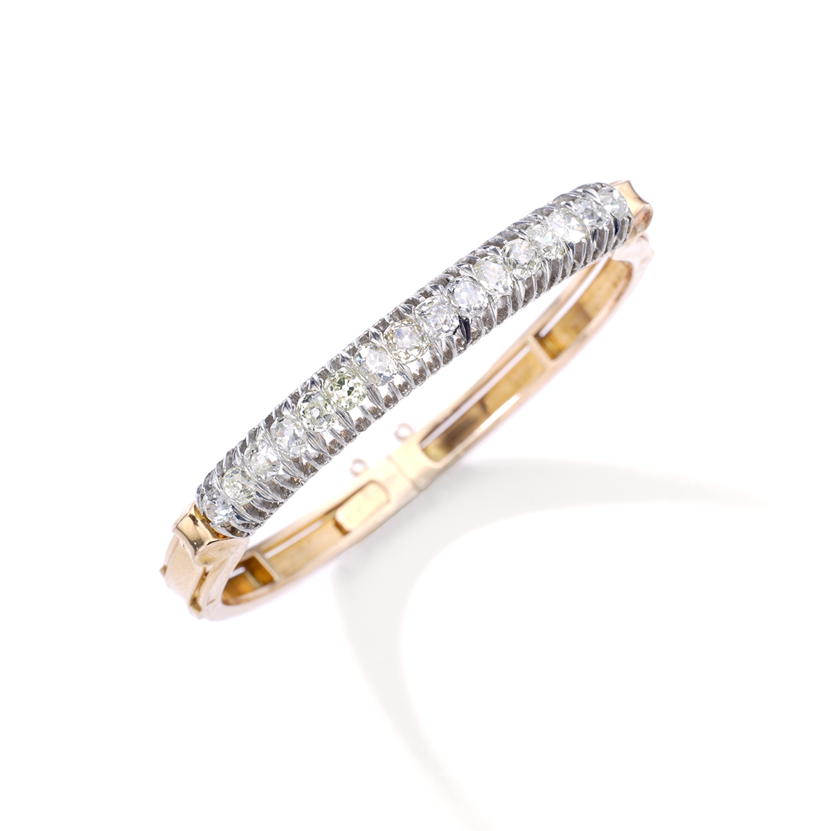 19th Century Antique Old Mine Gold Bracelet Bangle
