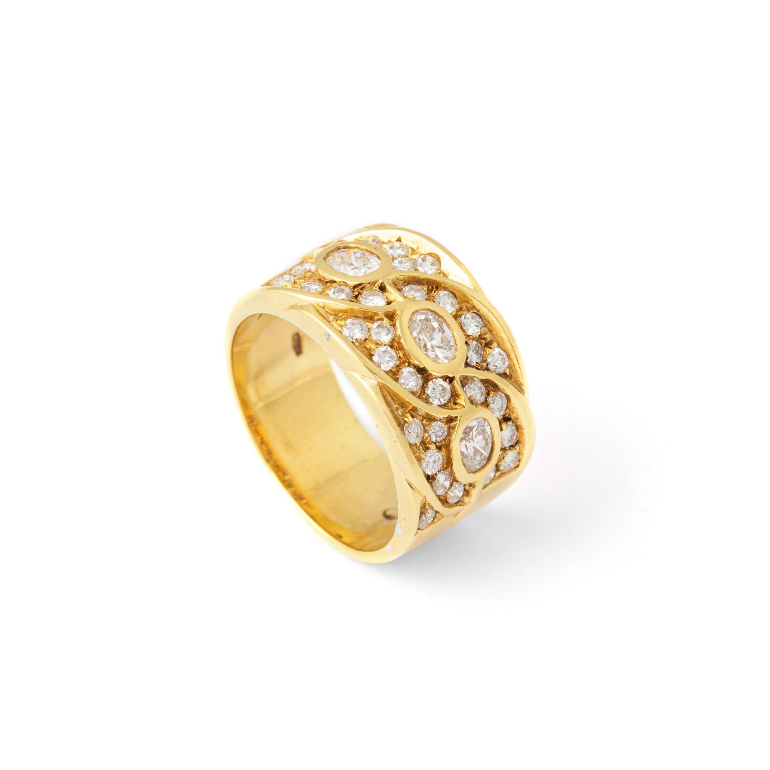 Side view Diamond Yellow Gold 18K Ring set by 1