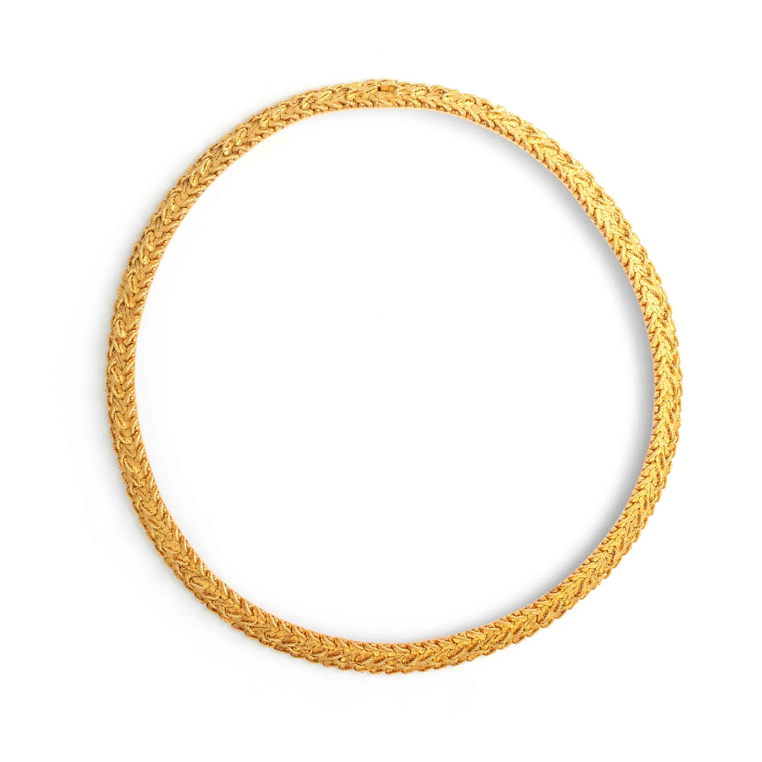 French Vintage Yellow Gold 18K Necklace. Circa 1960. French marks.