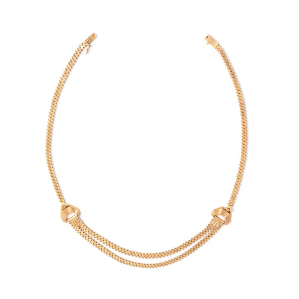Gold 18K Necklace. Circa 1950. Total length: approx. 41.00 centimeters. Total width: approx. 0.45 centimeters. Total weight: 19.35 grams.
